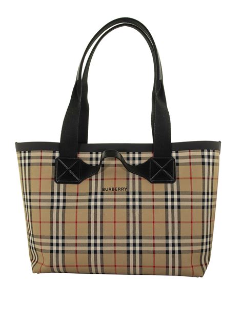 burberry cotton tote shopping bag with iron on patches|burberry tote bag vintage.